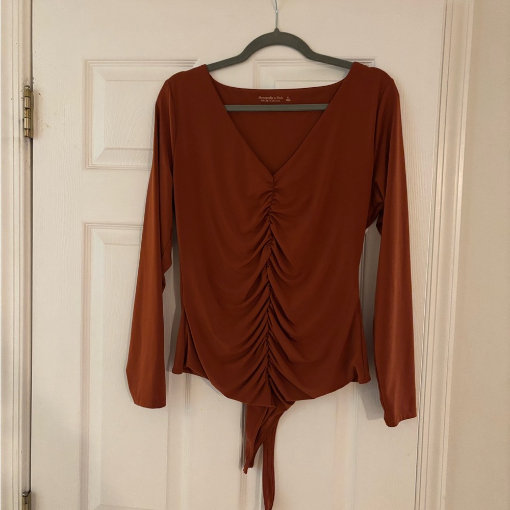 Abercrombie & Fitch Rust Ruched Bodysuit